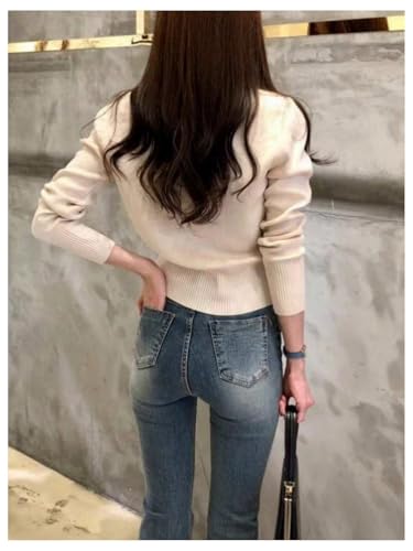 GORGLITTER Women's Button Up Tweed Cardigan Sweaters Long Sleeve Cropped Cardigans2