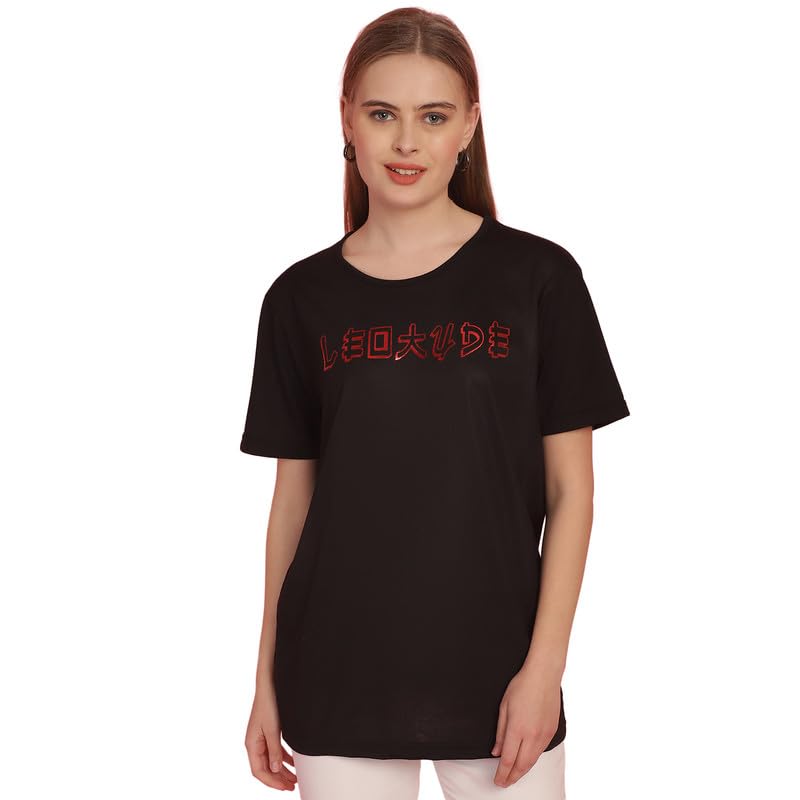 Image of Round Neck Cotton Printed Women Regular Fit Tshirt-P1950