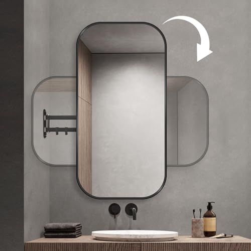 Miroir d'angle pivotant pour petits couloirs sombres avec support