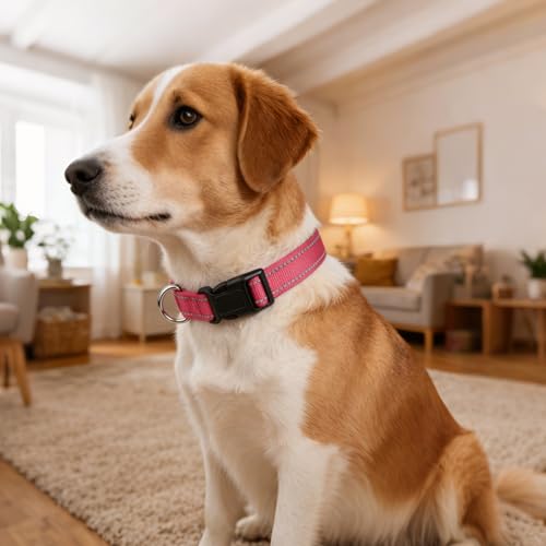 Collar reflectante de nailon para perro tamaño grande miniatura 6