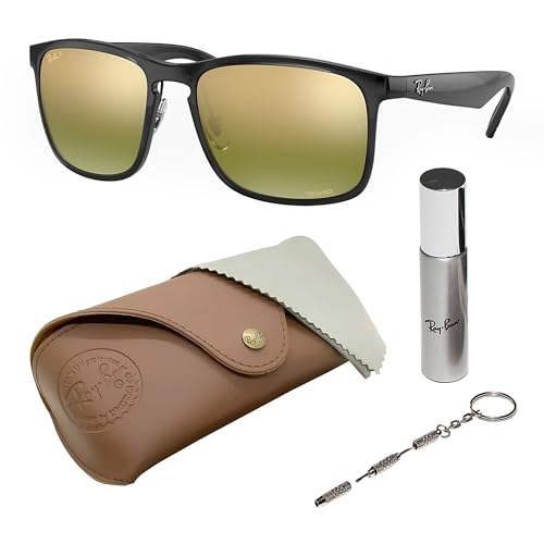 Image of Ray-Ban RB4264 CHROMANCE POLARIZED Square Shape Sunglasses for Men with Official Eyewear Kit