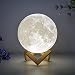 BRIGHTWORLD Moon Lamp Moon Night Light 3D Printed 7.1IN Large Lunar Lamp for Kids Gift for Women USB Rechargeable Touch Contral Brightness Warm and Cool White