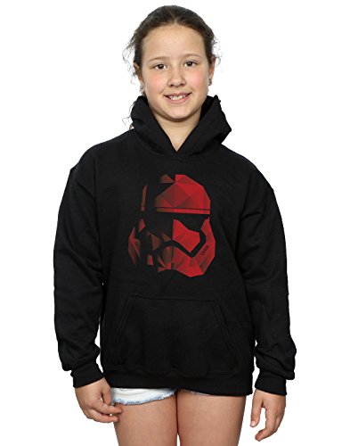 Star Wars Girls The Last Jedi Stormtrooper Red Cubist Helmet Hoodie 9-11 Years Black