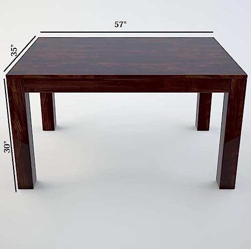 Image of UK FURNITURE sheesham Solid Wood 6 Seater Dining Room Sets Dining Table and Chair for Home Furniture Color- Walnut (Rosewood)