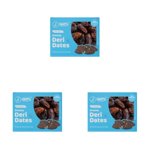 Image of Flyberry Gourmet Deri Dates (Khajoor /Khajur) 1kg | 100% Natural | Rich in Calcium, Iron and Potassium | Instant Energy (Pack of 3)