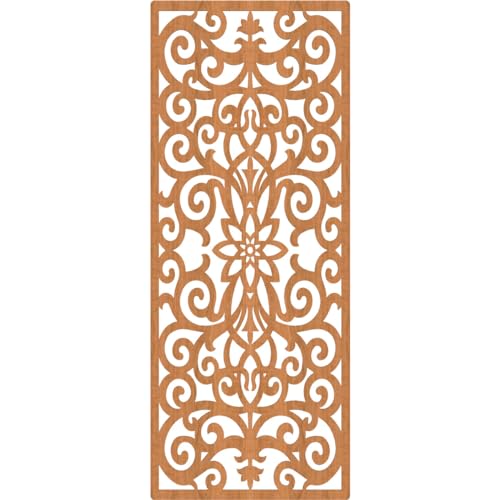 Image of Buel Decorative Pierced Fretwork Wood Wall Panels, 31 3 /8 inchW x 79 3 /8 inchH x 1 /4 inchT, Cherry