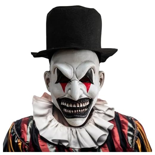 MXJFYY Masque de Clown Mortel, Masques de Tueur avec Chapeaux, Masques D'horreur D'Halloween en Latex, Masque de Clown Maléfique de Noël, Jeu de Rôle Coiffe Réaliste Accessoire de Déguisement