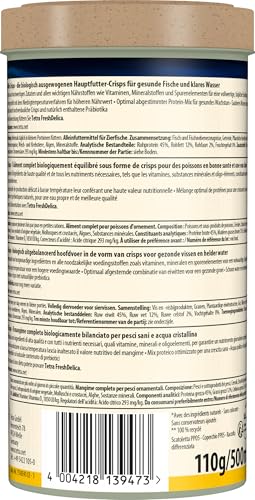 TetraMin Crisps - Fischfutter für alle Zierfische, nährstoffreiche Mischung für gesunde Fische und klares Wasser, 500 ml Dose