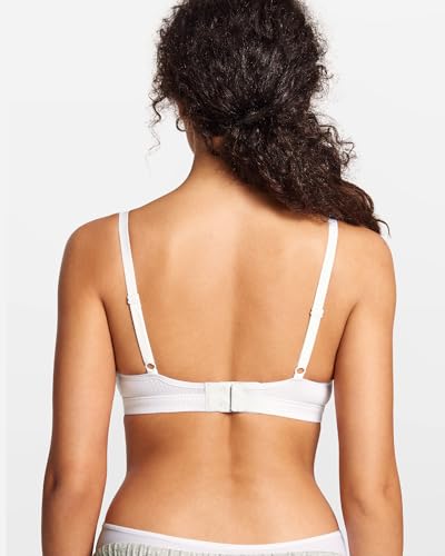 Image of Natrelax Modal Ribbed V Neck Bralette | Semi Sheer Fabric, Wireless Unlined, Double Layers, Adjustable Straps, No Underwire, Comfort Soft, Bras for Women