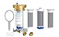 Waterdrop Upgraded Mega Spin Down Sediment Filter, Reusable Backwash Whole House Water Filter System for Well Water, 50/100 Micron, 1" MNPT + 3/4" FNPT + 3/5" MNPT