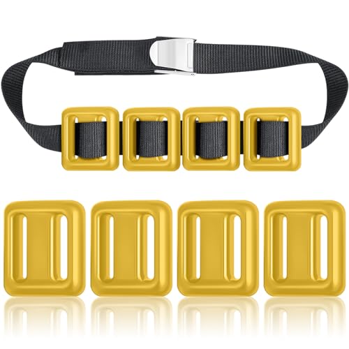 Tellegloww 4 Pcs 2.2 lb Dive Weights Belt for Scuba Diving Coated Dive Weights Nylon Dive Belt with 1 Metal Quick Release Buckle for Free Diving Spear Fishing by Tellegloww - Used condition - US$49.43