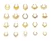 Honbay 20pcs Fake Septum Clicker Nose Ring Rhinestone Non Piercing Hanger Clip Body Jewelry (Gold)