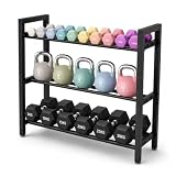 STARLUXE® - Soporte Mancuernas 3 Niveles, Soporte para Pesas Ajustable de Acero - Mancuernero hasta 180 kg, Organizador Gimnasio en Casa, 80x80x25 cm