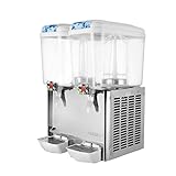 FoodKing Juice Dispenser Commercial Beverage Dispenser with Spigot Dual Tank Stainless Steel Restaurant Buffet Food Service Catering (9.5 Gallon 2 Tanks)