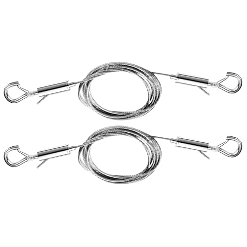 2PCS Versatile Strong Picture Hanging Wire Kit,Perfect for Mirrors,Frame,Artwork,Lamps,Birdcages and More.4.9FT Adjustable Heavy Duty Stainless Steel Cable Supports Up to 66lbs.