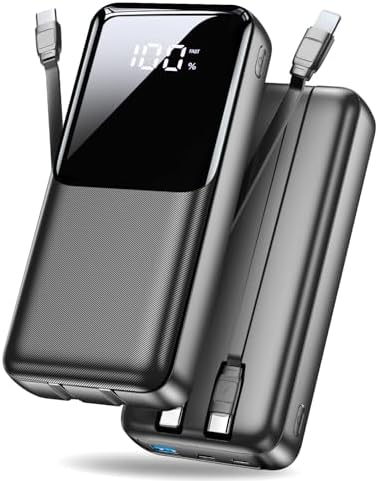 Power Bank 40000mAh, 22,5W USB C Powerbank Schnellladen 2 integri...