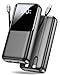 Power Bank 40000mAh 22,5W Powerbank PD USB-C Schnellladefunktion, Tragbares Ladegerät mit 3 Anschlüssen & 2 integrierten Kabeln, Externer Akku kompatibel mit iPhone 17 16 15 14 13, Android und mehr