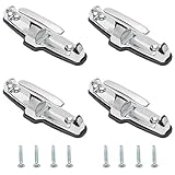 NovelBee 4pcs Chrome T-Hook Tie Down Rope with Washer and Mounting Screws for Car Boat (White)