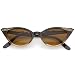 zeroUV - Vintage Inspired Mod Womens Fashion Rhinestone Cat Eye Sunglasses (Brown-Fade)