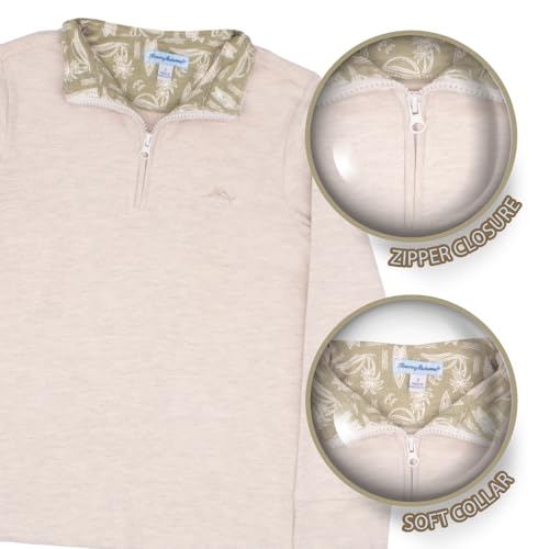 Image of Tommy Bahama Boys Quarter-Zip Pullover Shirt - Lightweight Casual Knit Long Sleeve Sweater for Kids