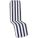 nxtbuy Nakładka na leżak Capri 175 x 48 x 5 cm – nakładka na leżak z komfortowej pianki i poszewką – poduszka do siedzenia do leżaków ogrodowych, wzór: niebieski i biały