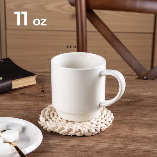 Set de 12 mugs apilables de cerámica GBhome 11 oz miniatura 3