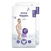 By Amazon Ultra Dry Windeln Größe 5+ (11-17 kg) - MONATSBOX, Weiß, 144 Stück (2 Packungen mit 72) (Früher Unter Der Marke Mama Bear, Identisches Produkt) – Ansicht 1
