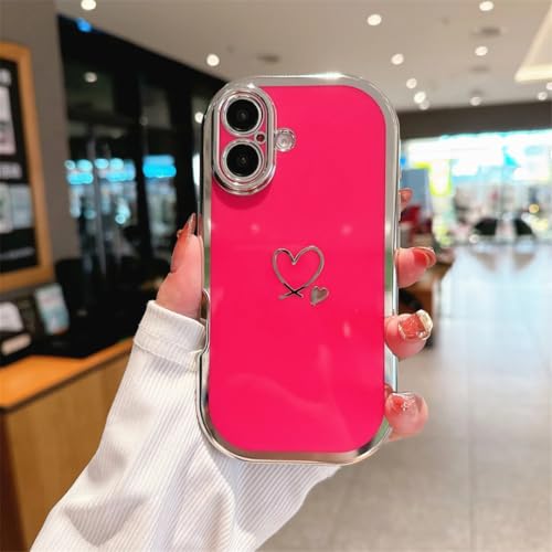 Coque iPhone 14 Pro silicone rouge antichoc avec dos souple imprimé cœur