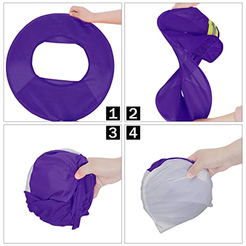 Image of Hard Hat Sun Shade, High Visibility Sun Visor Neck Shade with Reflective Strip, Hard Hat Accessories, Full Brim, Purple, 4 Pack