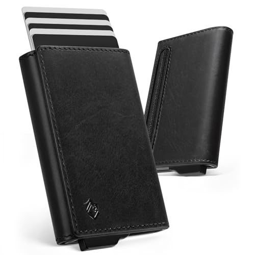 YESIIW Mens Slim Wallet with Premium Genuine Leather - RFID Blocking