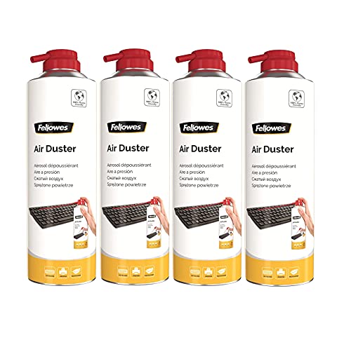 Fellowes Druckluftreiniger, HFC freies Druckgasspray in 650 ml Dose mit 400 ml Inhalt, umweltfreundlich, ideal zur Reinigung von PC, Tastatur, Drucker, Computer, 1 Stück (4)