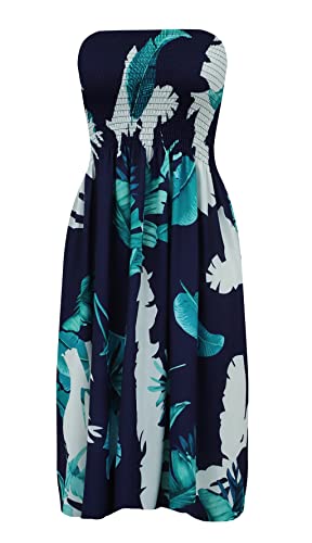 Image of Zyyfly Womens Summer Beach Dresses Strapless Cover Ups Dress Tube Top Sundresses
