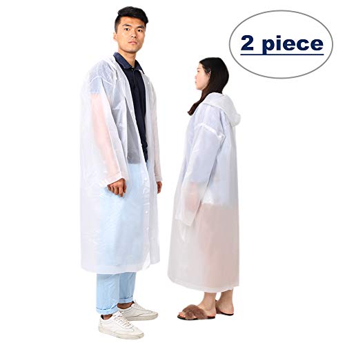 Chanhan - Chubasqueros impermeables de emergencia con gorro para viajes al aire libre u otras actividades al aire libre en días de tentempié