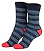 Produktbild Piarini 2 Paar Kindersocken geringelt bunt Vollfrottee Jungen Mädchen Weiche Kinderstrümpfe Kids Boys Girls Socks navy dunkelblau rot 27 28 29 30