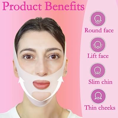 V Line Lifting Mask Chin Strap for Sleeping, Face Lifting Strap, Chin Strap, Jawline Shaper, Jaw Strap, Double Chin Reducer,Face Lift Tape & Snoring Solution (Pink)