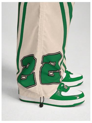 Floerns Men's Number Print Drawstring Waist Casual Pants Baggy Wide Leg Street Pants4