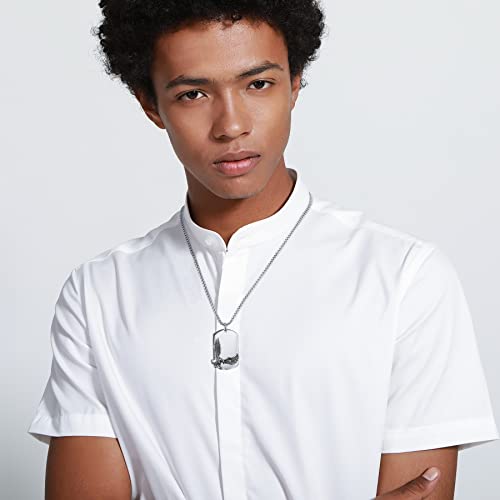 Memediy Personalized Necklace Customized Chains For Men Boys Engraving Eagle Pendant Gifts Stainless Steel Vintage Jewelry With 3.5 Wide 24 Inches Chain #TOP4