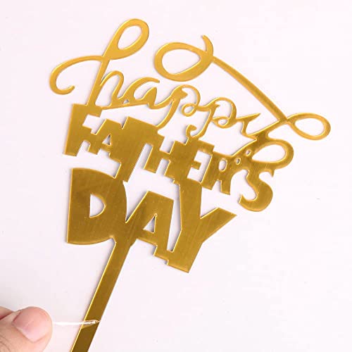 Bekaterea 10Pcs Happy Father's Day Cake Toppers,Acrylic Cupcake Toppers，Dad Birthday Themed Decoration，Father's Party Decoration Supplies #TOP5