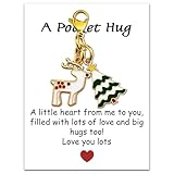 Uerifr Christmas Pocket Hug Christmas Gifts for Women Christmas Keychains Best Christmas Gifts 2026 for Teen Girls Xmas Christmas Tree Keychain for Boys Cute Deer Bag Charms for Handbags Purse