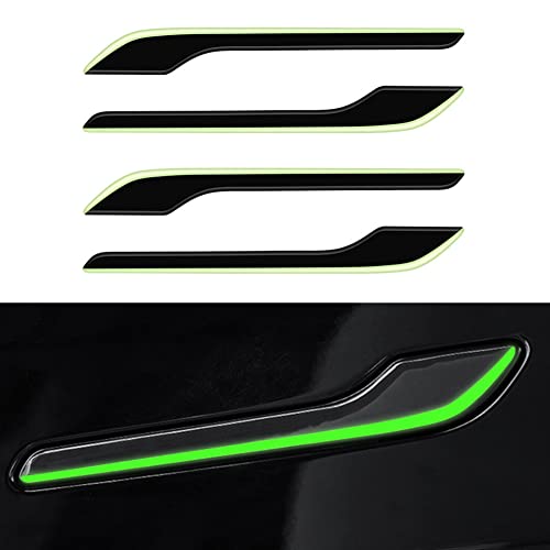 GreceYou 4PCS Car Door Handle Protector Stickers Anti-Scratch Car Door Handle Cover Guard Door Handle Wrap Kit for Tesla Model 3 Model Y 2019-2022 (Luminous)
