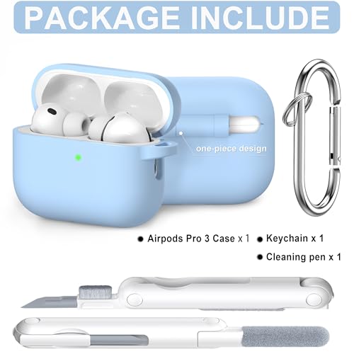 RFUNGUANGO Silicone Protective Case for AirPods Pro 3, Sky Blue by RFUNGUANGO - Used condition - Image 2