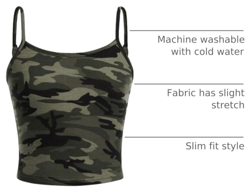 Image of Floerns Girl's Camo Print Camisole Top Spaghetti Strap Slim Fit Cami Tank Top