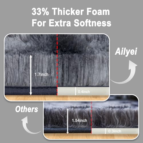 Tapis pelucheux à poils longs épais et soyeux pour salon