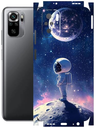 Image of AtOdds - Full Body Back Screen Guard Protector Film - Lamination Wrap Skin Sticker Compatible with REDMI Note 10 | Scratchproof Matte Finish (Moon)