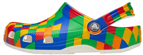 Image of Crocs Unisex-Child Classic Graphic Clog, Digi Block /Multi, 3 Little Kid