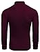 Coofandy Suéter Manga larga Hombre Rojo Clásico con Cuello Alto Pullover XXL