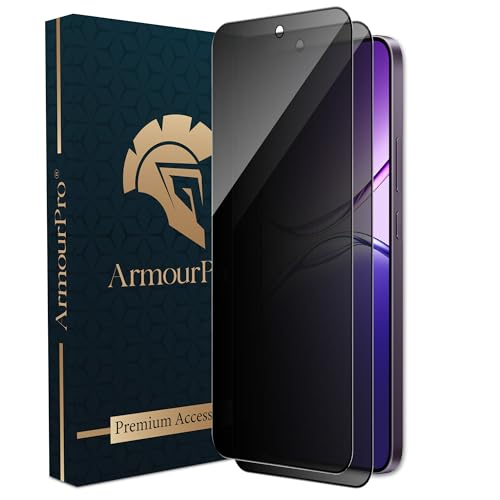 Image of ArmourPro Privacy Tempered Glass Screen Protector Compatible for Oppo F29 (6.7 Inch) with Edge-To-Edge Protector Coverage and Easy Installation kit (Pack of 2)