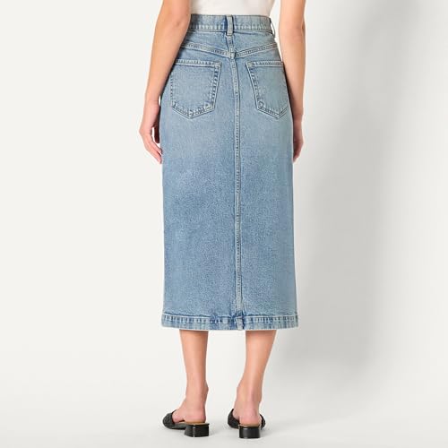 Amazon Essentials Women's Low Stretch Regular-Fit High-Rise Long Jean Skirt3