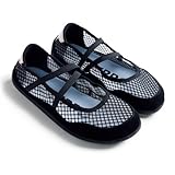 Gioseppo NAJONBE - Bailarinas Deportivas de Piel con Rejilla para Mujer, Suela Flexible de Caucho, Ajuste Elástico y Puntera Amplia, Color Negro, Talla 39