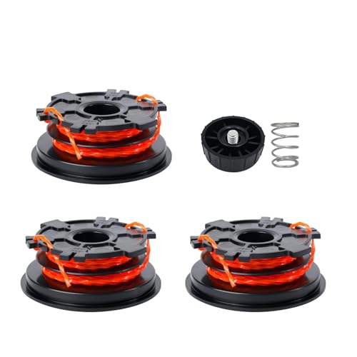 Lyshujli 753-1156 String Trimmer Spool Weed Eater String Compatible with Bolens BL110 160, Timecutter, Regular Yard Work,MTD Troy-Bilt TB22 TB252S Remington Cartridge, (3 Spool+1 Cap+1 Spring)